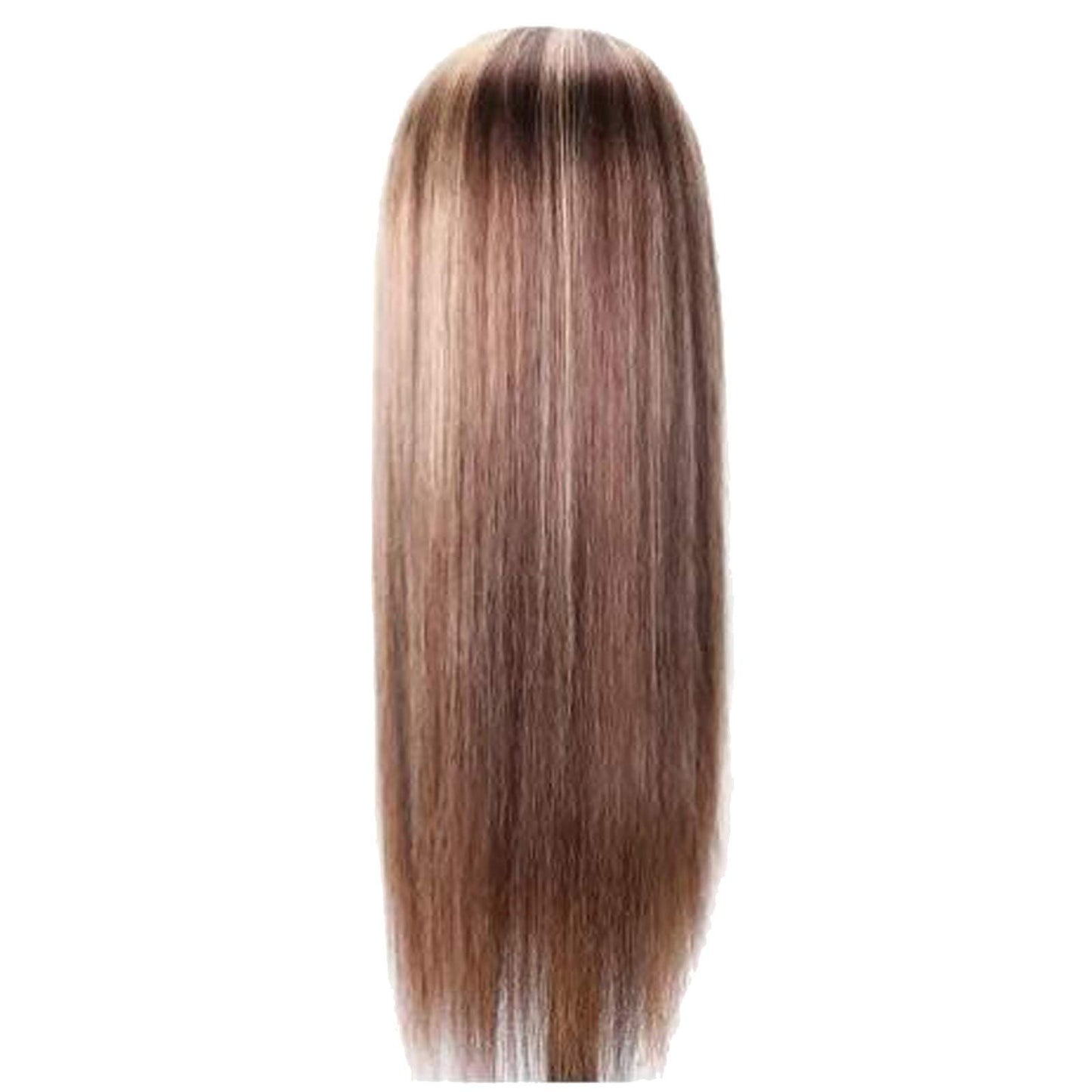 Design Hair Products Women Middle Highlights Wigs Long Part for Synthetic Brown Blonde Straight Mixed wig Osier Hair(A,16)