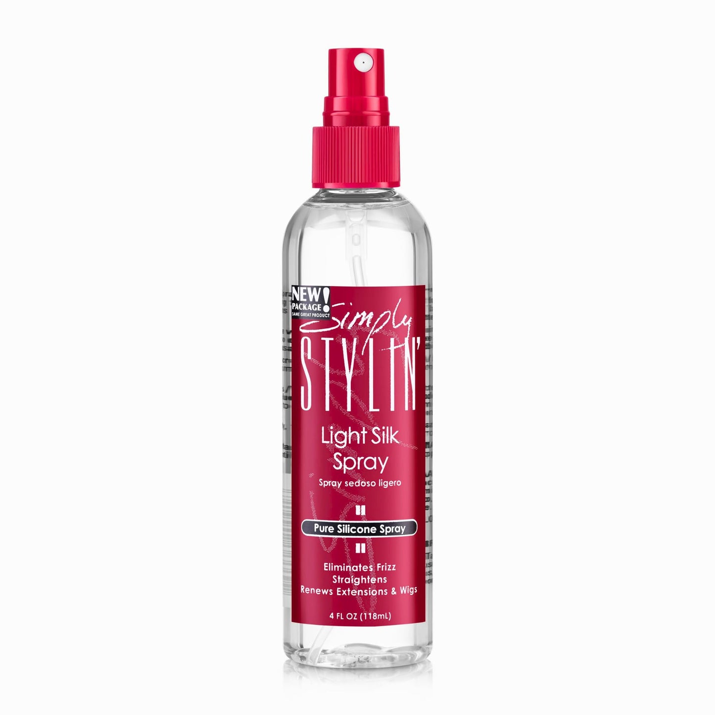Simply Stylin' Light Silk Hair Spray - Anti-Frizz Silicone Heat Protectant - Hair Detangler for Women and Synthetic Wigs - 4 fl oz