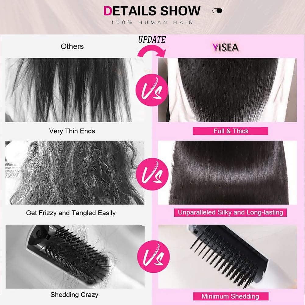 YISEA 16A Loose Deep Wave Bundles Human Hair (24 22 20 inches) Virgin Human Hair Bundles 100% Unprocessed Loose Deep Wavy 3 Bundles Thick Brazilian Remy Hair for Women Natural Color