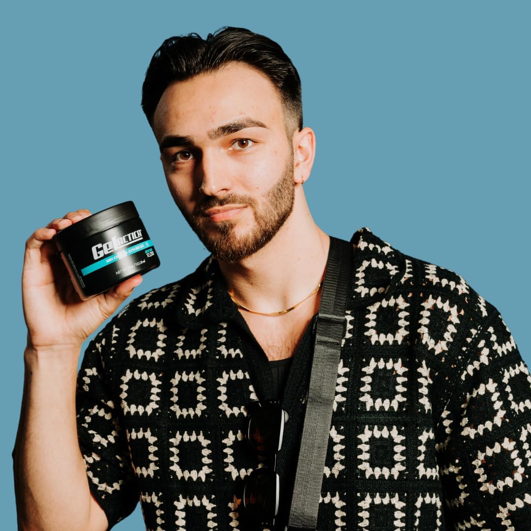 Gelactica Max Control Hair Gel for Men, Alcohol-Free, Strong Hold Styling Gel, Natural Extracts for Long-Lasting Hold and Shine, Slick Back Hair Style 18 oz