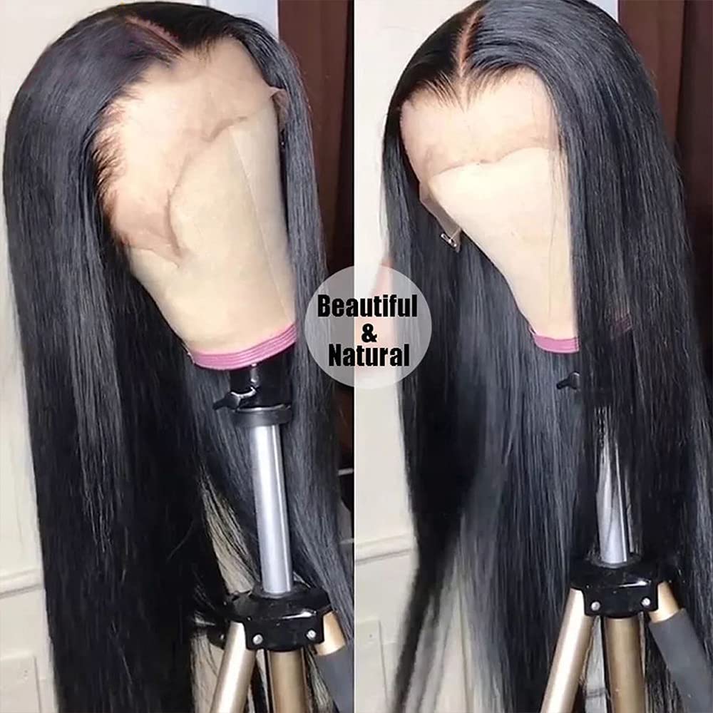 sdamey Straight 360 HD Lace Front Wigs Human Hair 180 Density Brazilian Frontal Wigs Human Hair Glueless Wigs Human Hair Pre Plucked pre Cut Wigs for Women