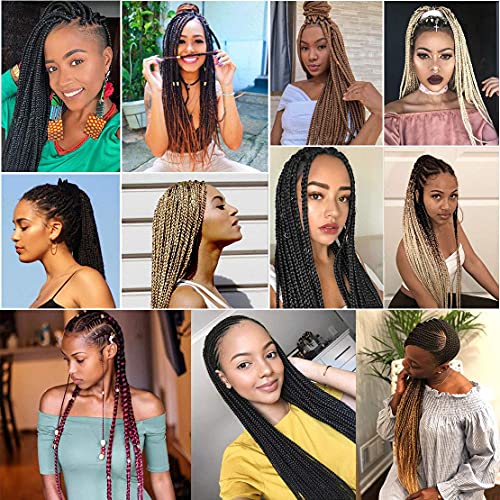 Pre Stretched Braiding Hair 22 Inch 6 Packs Professional Soft Yaki braiding Hair For Braids Hot Water Setting Synthetic Crochet Hair Extensions (22 Inch (Pack of 6), T1B/30/27)