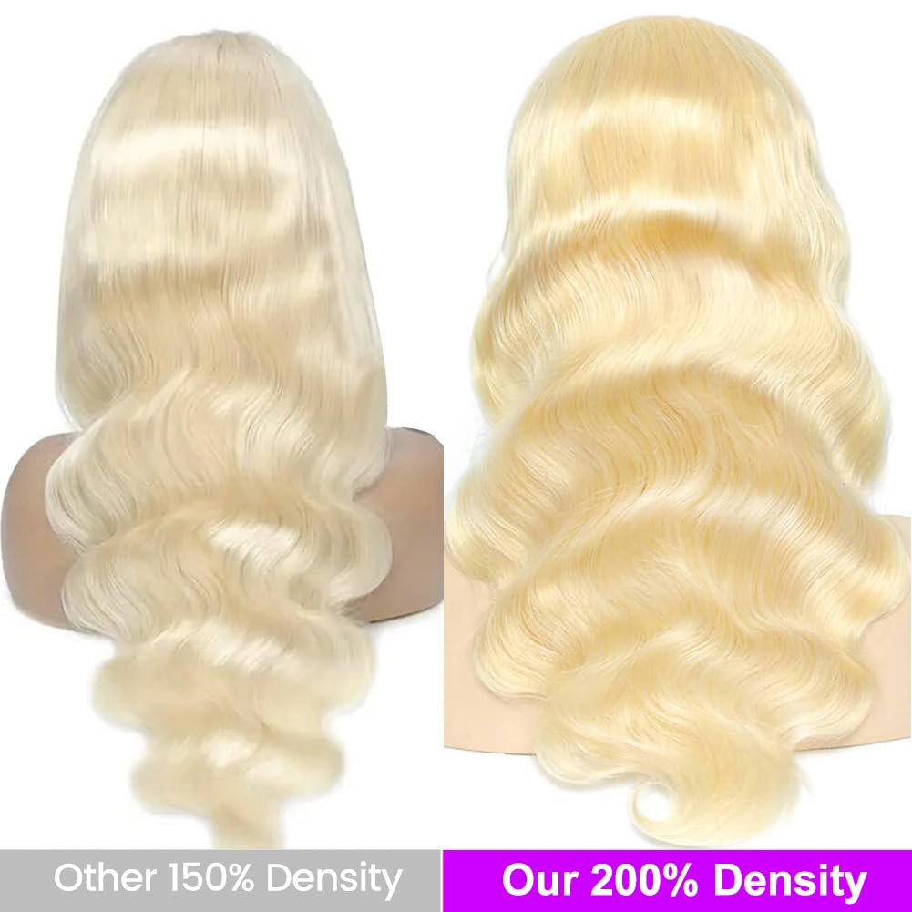28inch 613 HD Lace Frontal Wig Human Hair Blonde Lace Front Wigs Human Hair 13x4 Body Wave Glueless Lace Front Wigs Human Hair for Women 200% Density Pre Plucked With Baby Hair