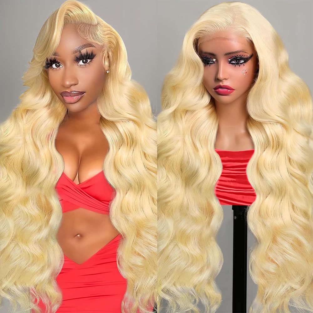 613 Lace Front Wig Human Hair 250 Density 13x6 Body Wave Lace Front Wigs Pre Plucked With Baby Hair 613 HD Lace Frontal Wigs Blonde Wig Human Hair 28 Inch
