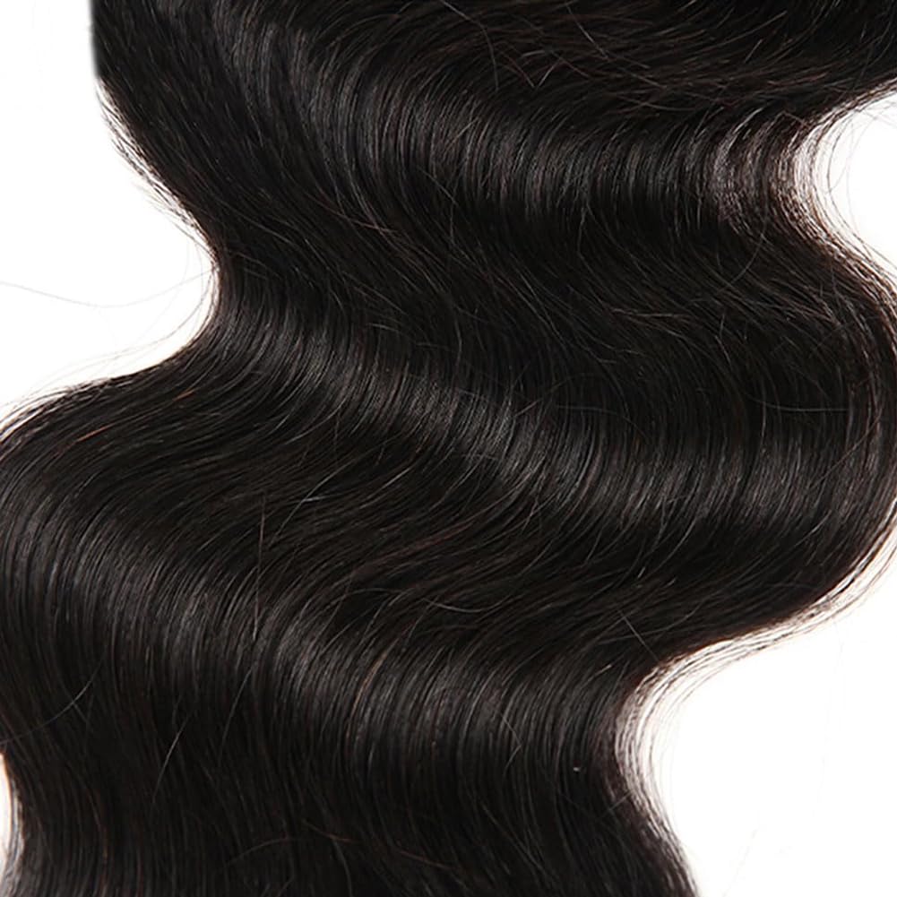 4x4 Lace Closure Body Wave Lace Closure Human Hair 14 Inch Free Part Lace Closure 100% Unprocessed Brazilian Virgin Human Hair Extensions 150% Density Remy Human Hair Pre Plucked Natural Black