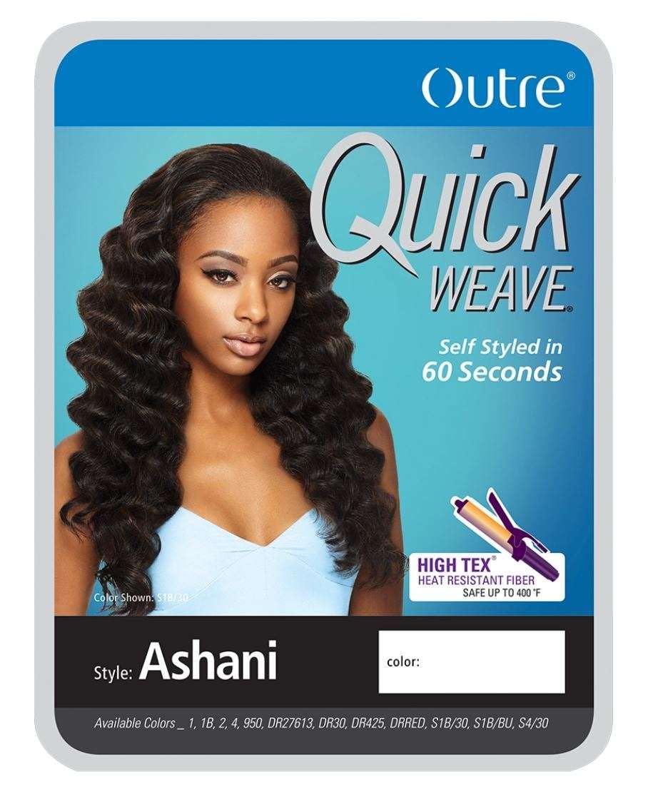 OUTRE Synthetic Hair Half Wig Quick Weave Ashani (1B)