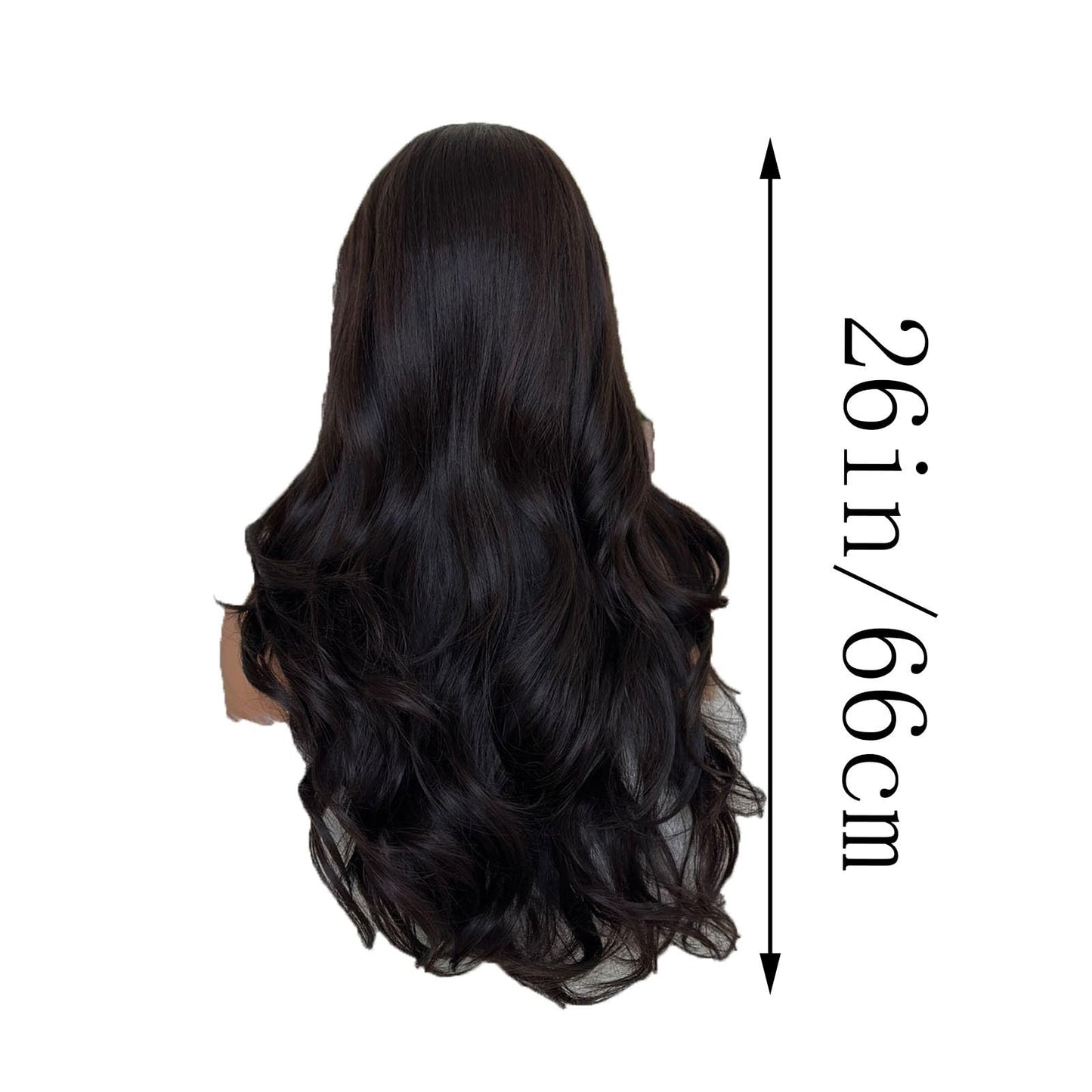Sdeycui 13x6 Black Wigs Human Hair for Women Lace Front Body Wave Wigs HD 26 Inch Curly Natural Glueless Pre Plucked Wig