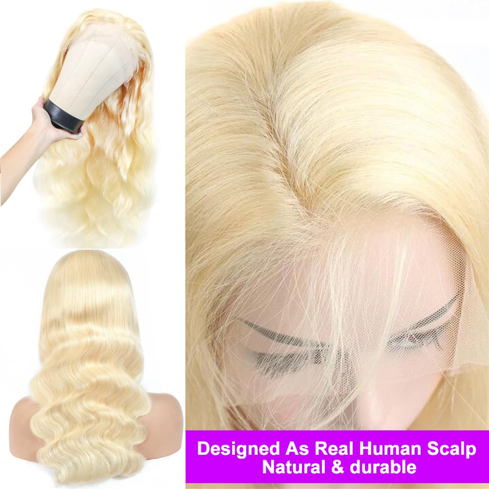 Blonde Lace Front Wig Human Hair 613 Body Wave HD Lace Frontal Wig Pre Plucked With Baby Hair 13x4 Free Part Full Lace Front Wigs for Women 200% Density 26inch