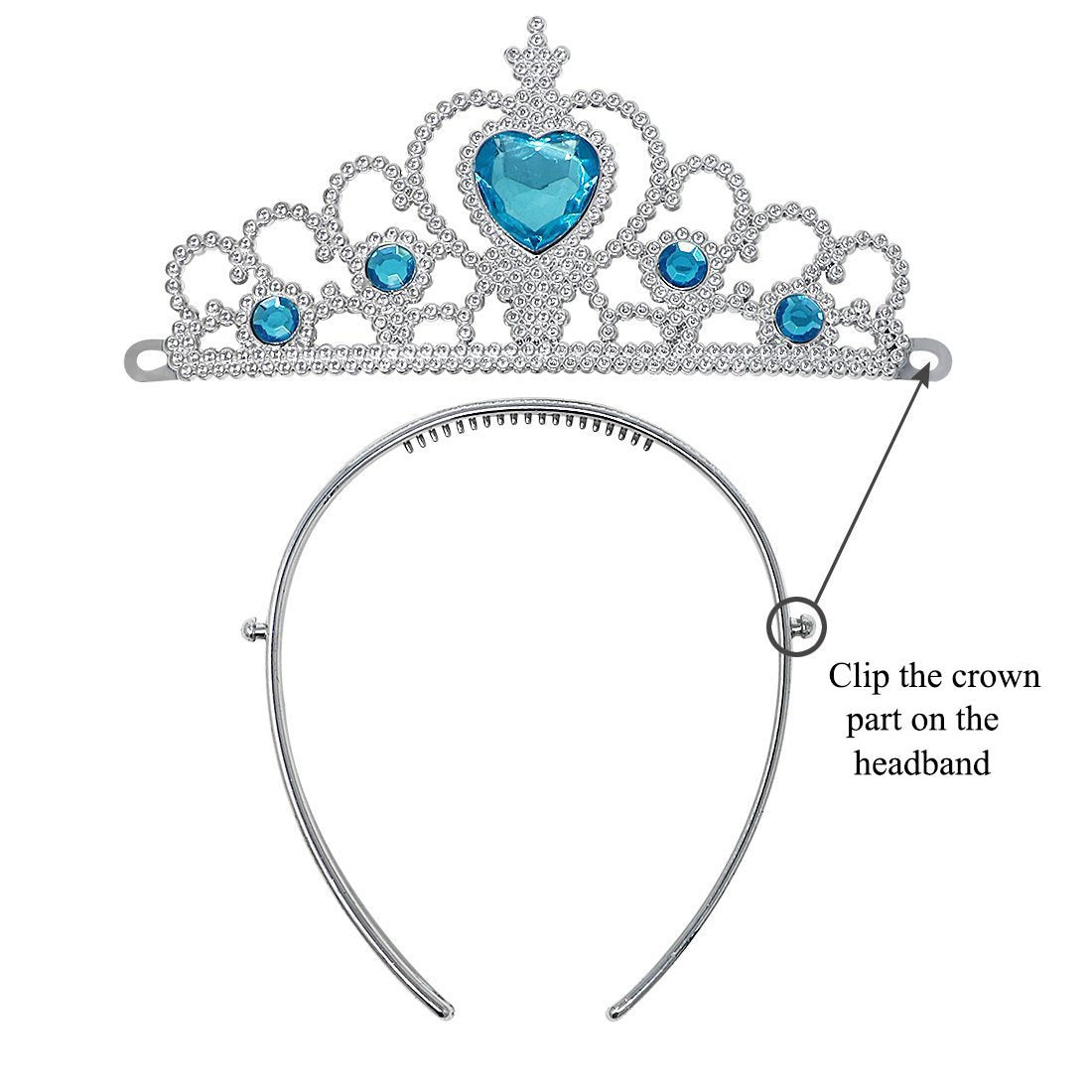 Arabian Princess Wig for Girls Jasmine Braid with Princess Tiara Princess Dress Up Costume Cosplay Halloween Accessories for Kids