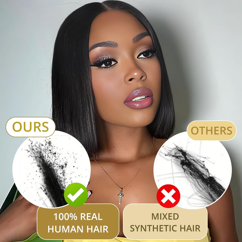 Ombre Bob Wig Human Hair 4/27 Highlight Honey Blonde Lace Front Bob Wigs Human Hair 200% Density Glueless Wigs Human Hair Pre Plucked Pre Cut 9x6 HD Lace Front Wigs Human Hair for Black Women 12 inch