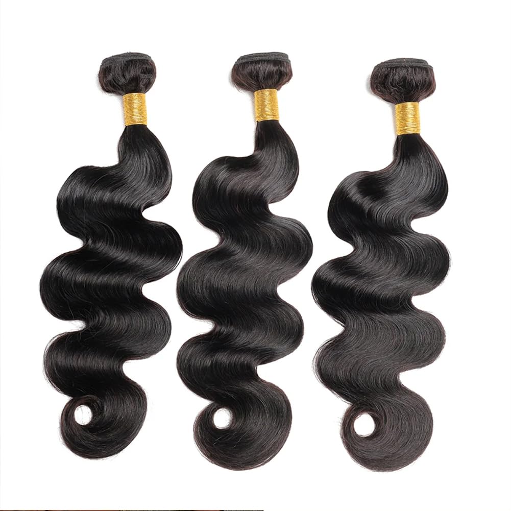 12A Grade Human Hair Bundles Body Wave Bundles Human Hair 24 26 28 Inch 100% Unprocessed Brazilian Virgin Hair Body Wave 3 Bundles Human Hair Extensions for Black Women Natural Color(24 26 28Inch)