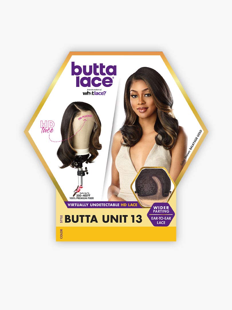 Sensationnel butta lace HD Lace Pre Plucked Virtually Undetectable Wider Parting Ear To Ear Lace BUTTA UNIT 13 (BALAYAGEGOLD)
