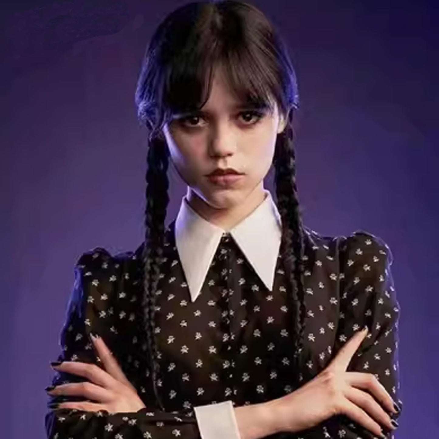 Tatibana Girls Kids Long Straight Black Braided Wig with Bangs Synthetic Wig with Wig Cap Halloween Party Cosplay Wig Suitable for girls and children aged 12 and above