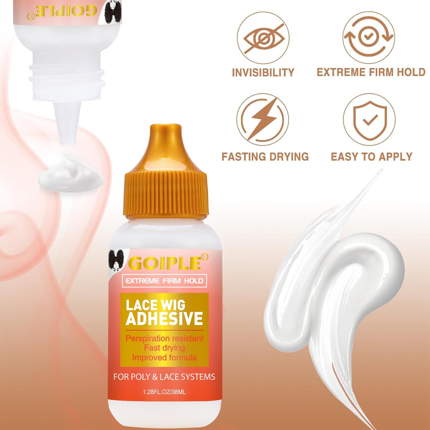 Lace Tint Mousse Wig Milk Spray for Synthetic Hair, Leave-in Conditioner Spray Conditioner & Detangler Moisturizer, Wig Glue for Lace Front Wigs Strong Hold Hair Adhesive Wigs Accessory Essentials Kit
