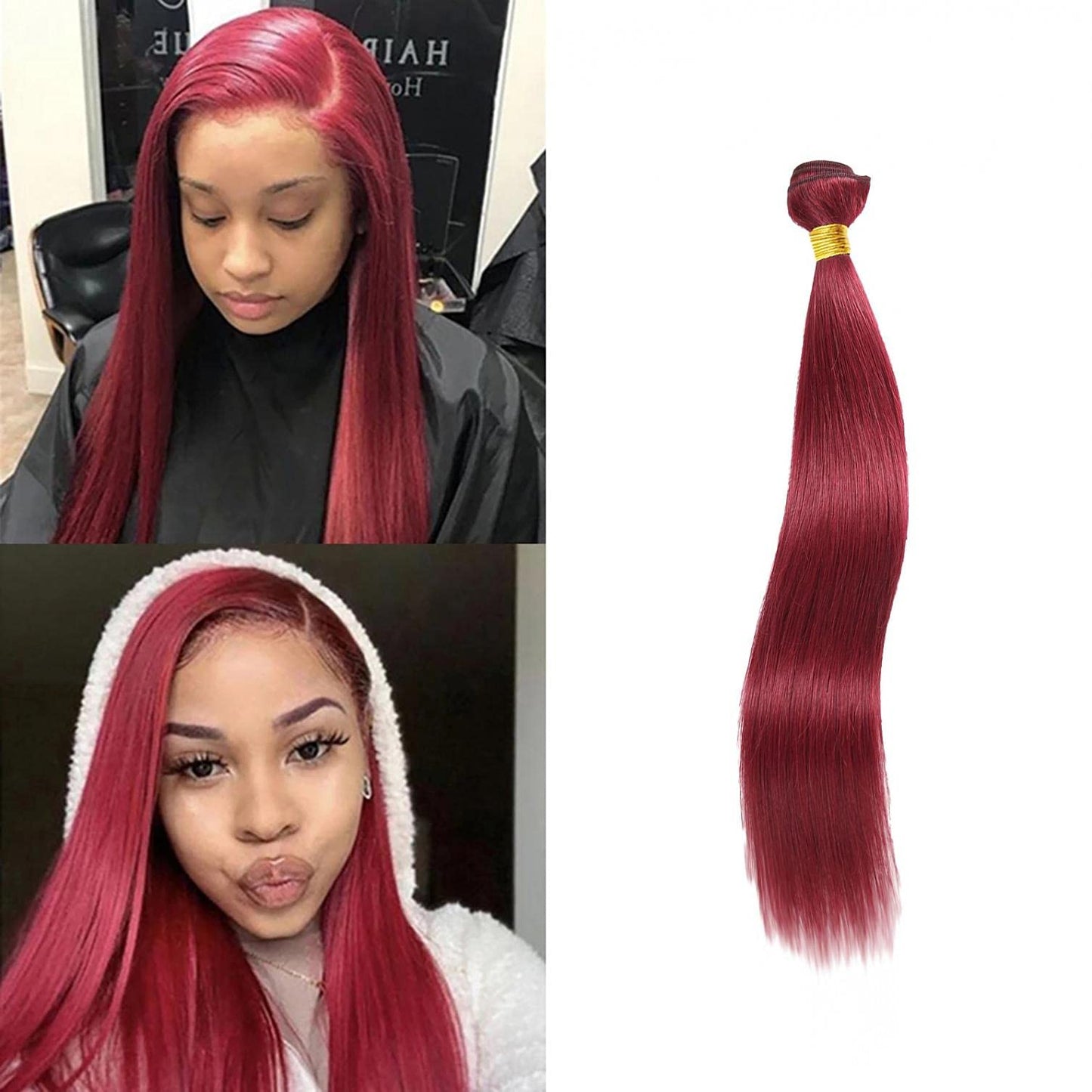 Hair Extensions for Women Red Straight Long Synthetic Wigs Natural Looking Hair Accessories for White Black Women Daily Party Use