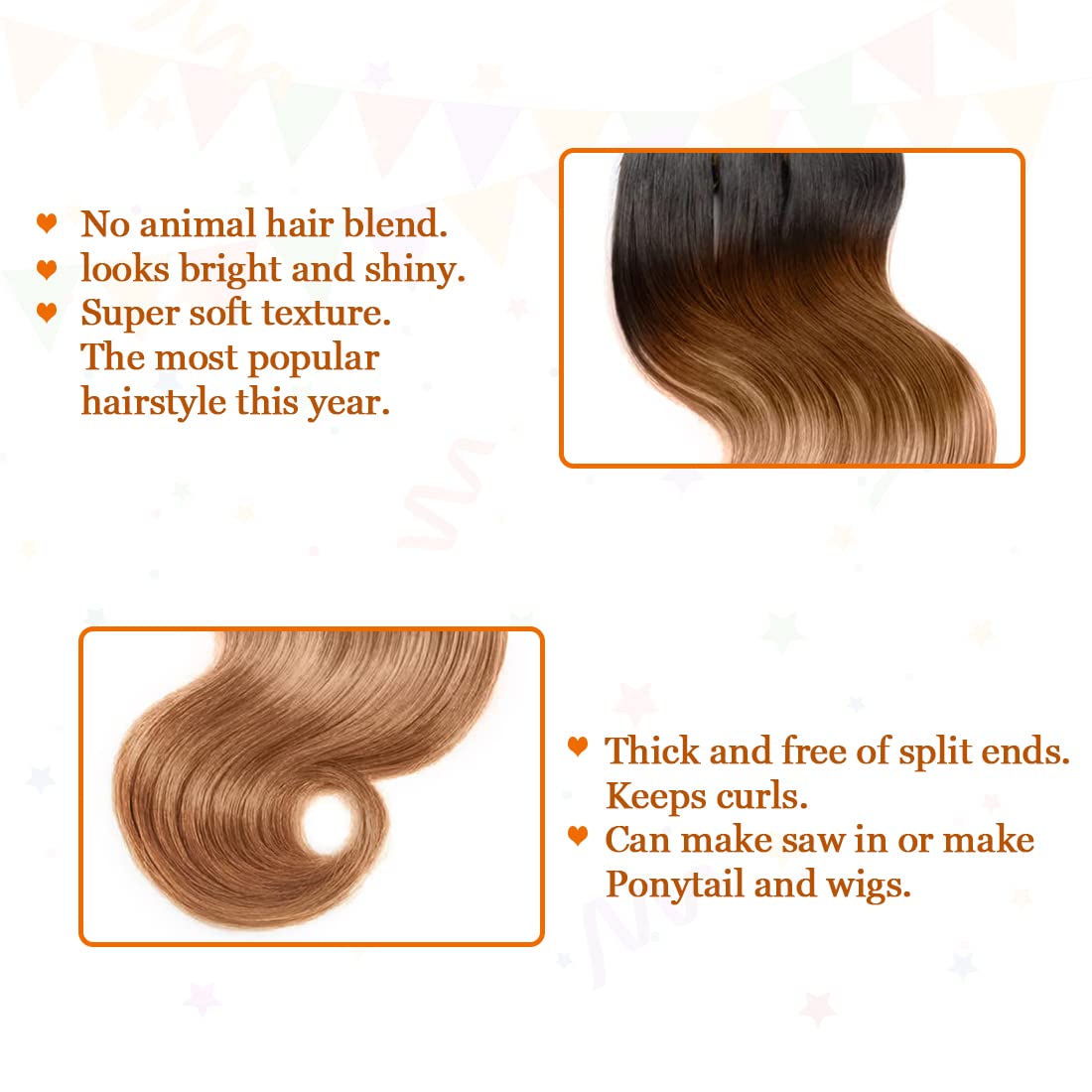 Ombre Human Hair Bundles Body Wave 4 bundle human hair 12A Virgin Unprocessed Human Hair Short Bundles Ombre Blonde Bundles(8888,1B/30)