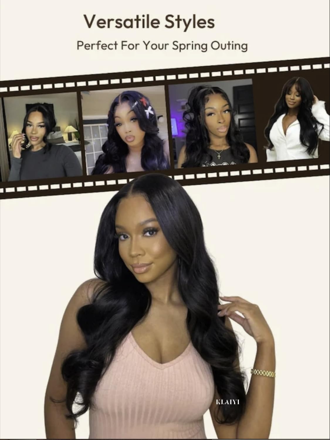 KLAIYI Wear And Go Glueless Wig Bye Bye Knots 13x4Precut Lace Front Wigs Human Hair Loose Body Wave Wig Pre Bleached Pre Everything Pre Plucked with Baby Hair 3S Ready to Wear Beginner Friendly 28Inch