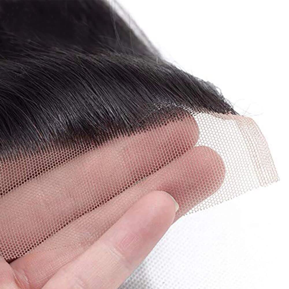 cuckoo 4X4 HD Lace Closure, HD Lace Frontal Closure Human Hair Extensions, Transparent Frontal Closure, Straight 14inch HD Closure, Brazilian Virgin Human Hair Extensions HD Lace Closure 130% Density