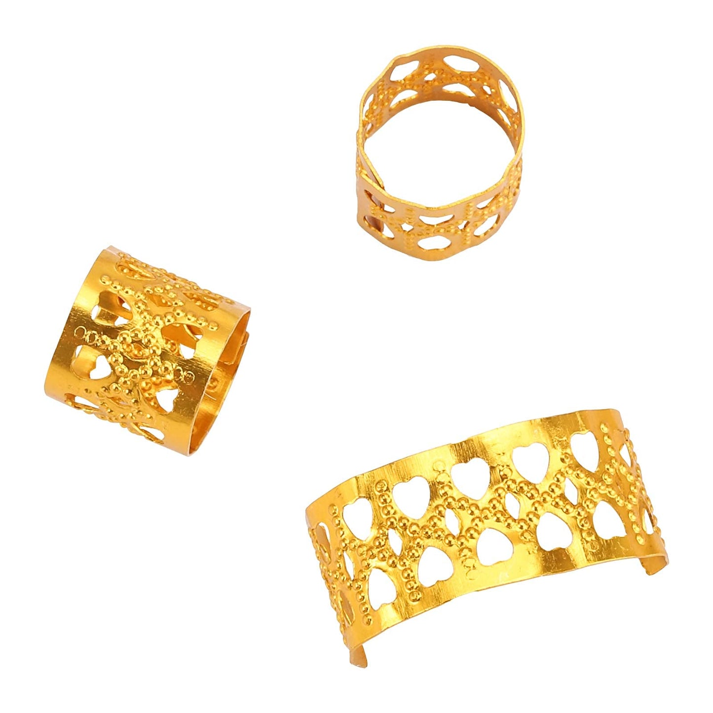 200 pcs Dreadlocks Beads Hair Braid Rings Clips Dread Locks Hair Braiding Metal Cuffs Decoration/Accessories Jewelry, Silver and Gold, unisex