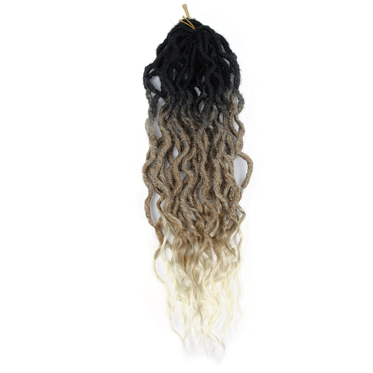 Faux Locs Crochet Hair 6Packs 24Inch Goddess Locs Crochet Hair,Soft Locs Crochet Locs With Curly Ends (24'', 1B/27/613)
