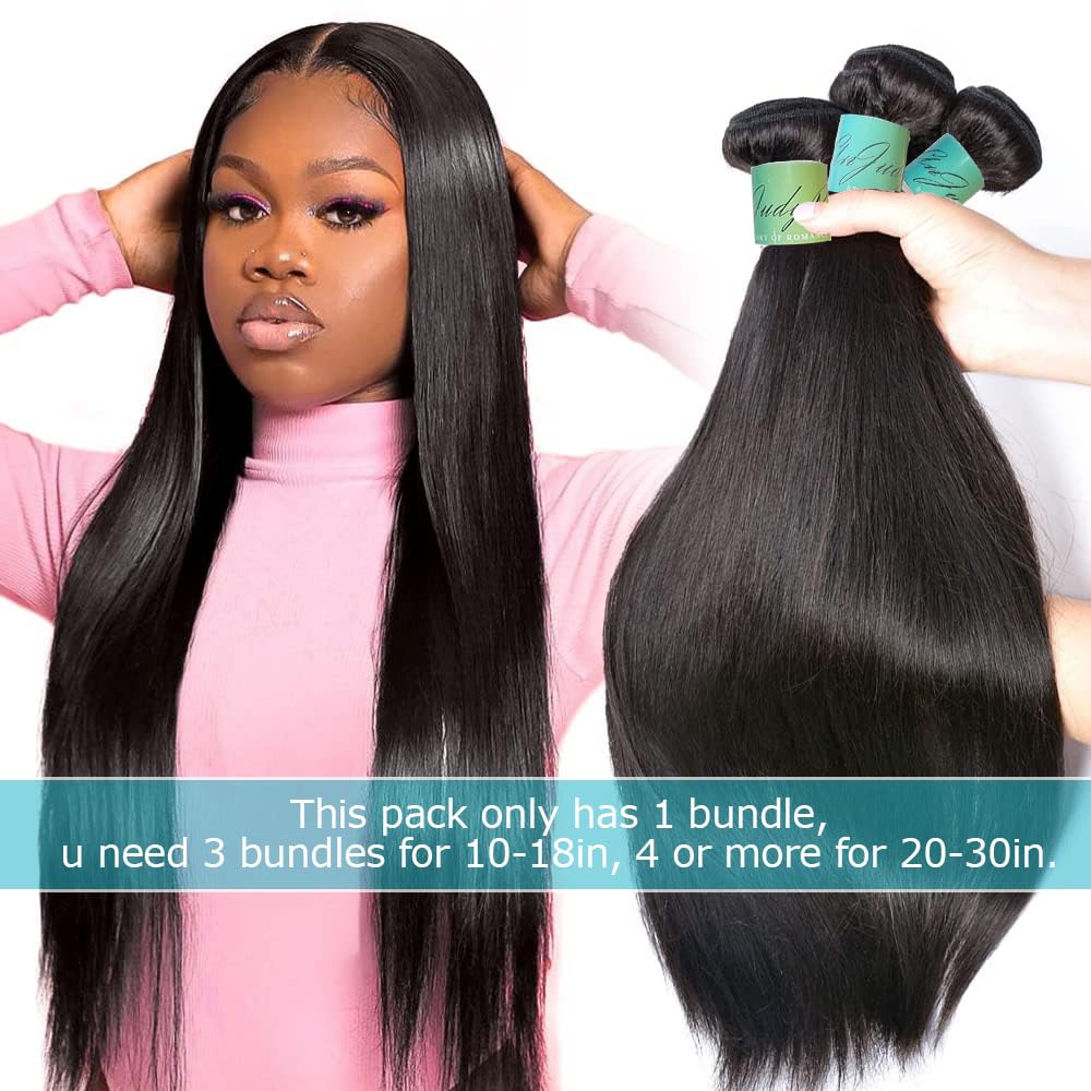 AnJudyReid Straight Bundles Human Hair Bundles Straight 1 Bundle 20 Inch Single Bundle Brazilian Virgin Straight Hair Straight Bundles Human Hair Bundles For Black Woman