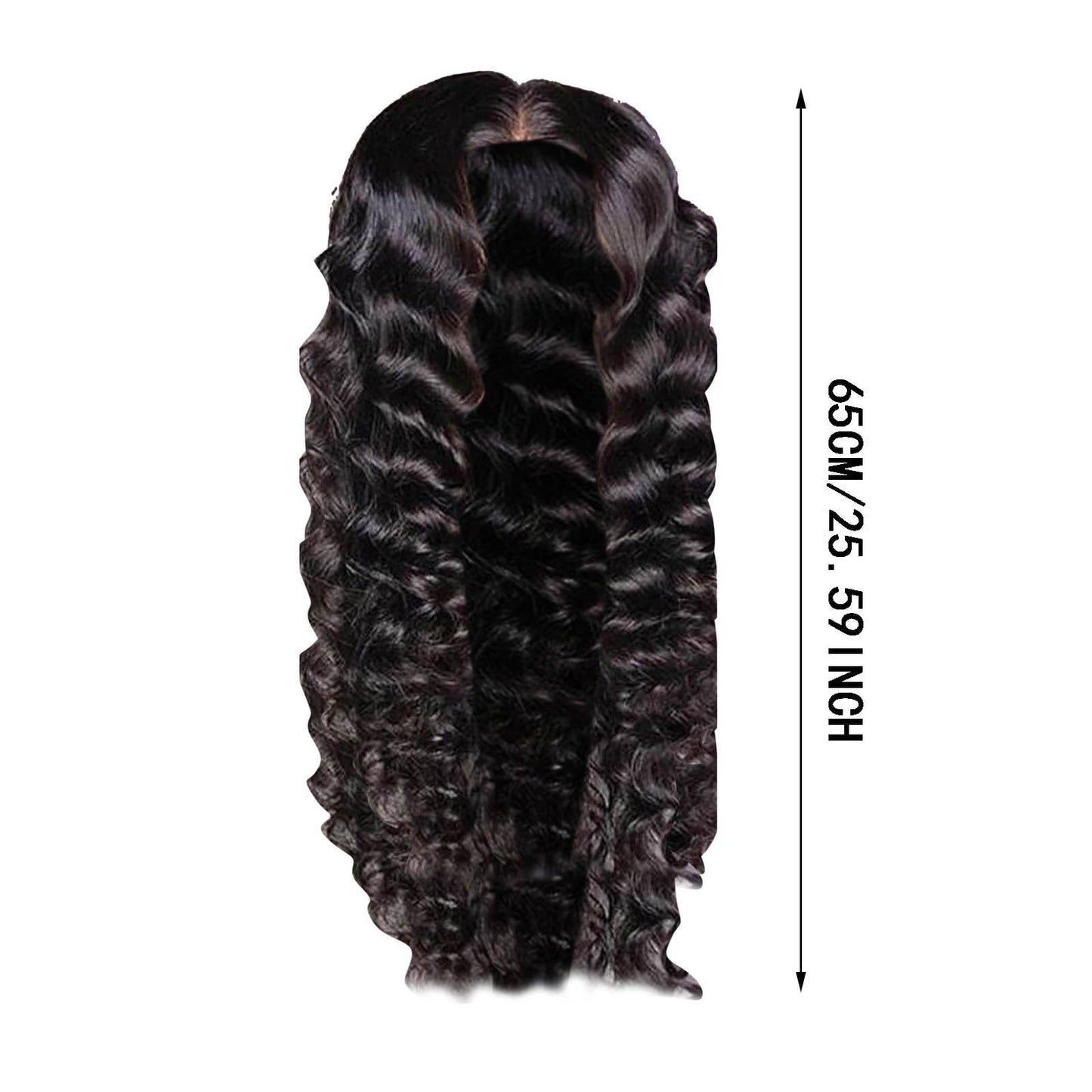 YruYptpaln Deep Wave Lace Front Wigs Unice Hair Glueless Wigs Wet and Wavy Lace Front Wigs Middle Part Wigs for Black Women(Black, One Size)