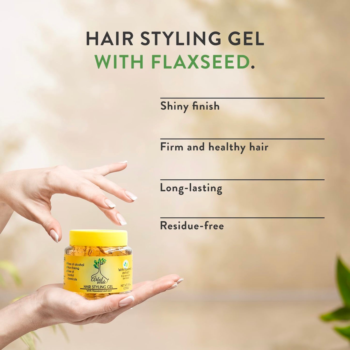 Arbol Verde Flaxseed Hair Styling Gel 8.8 oz (Pack of 2)