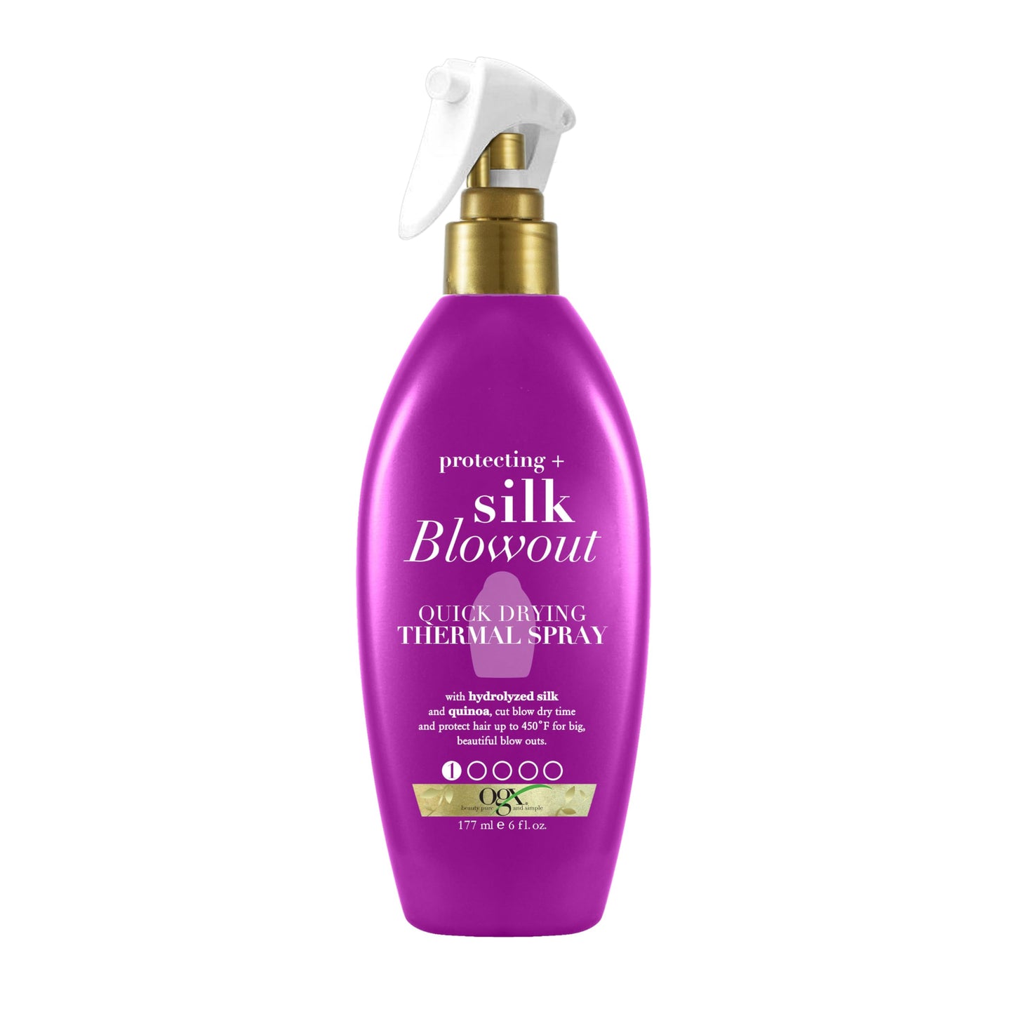 OGX Protecting + Silky Blowout Quick Drying Thermal Spray, 6 Fl Oz