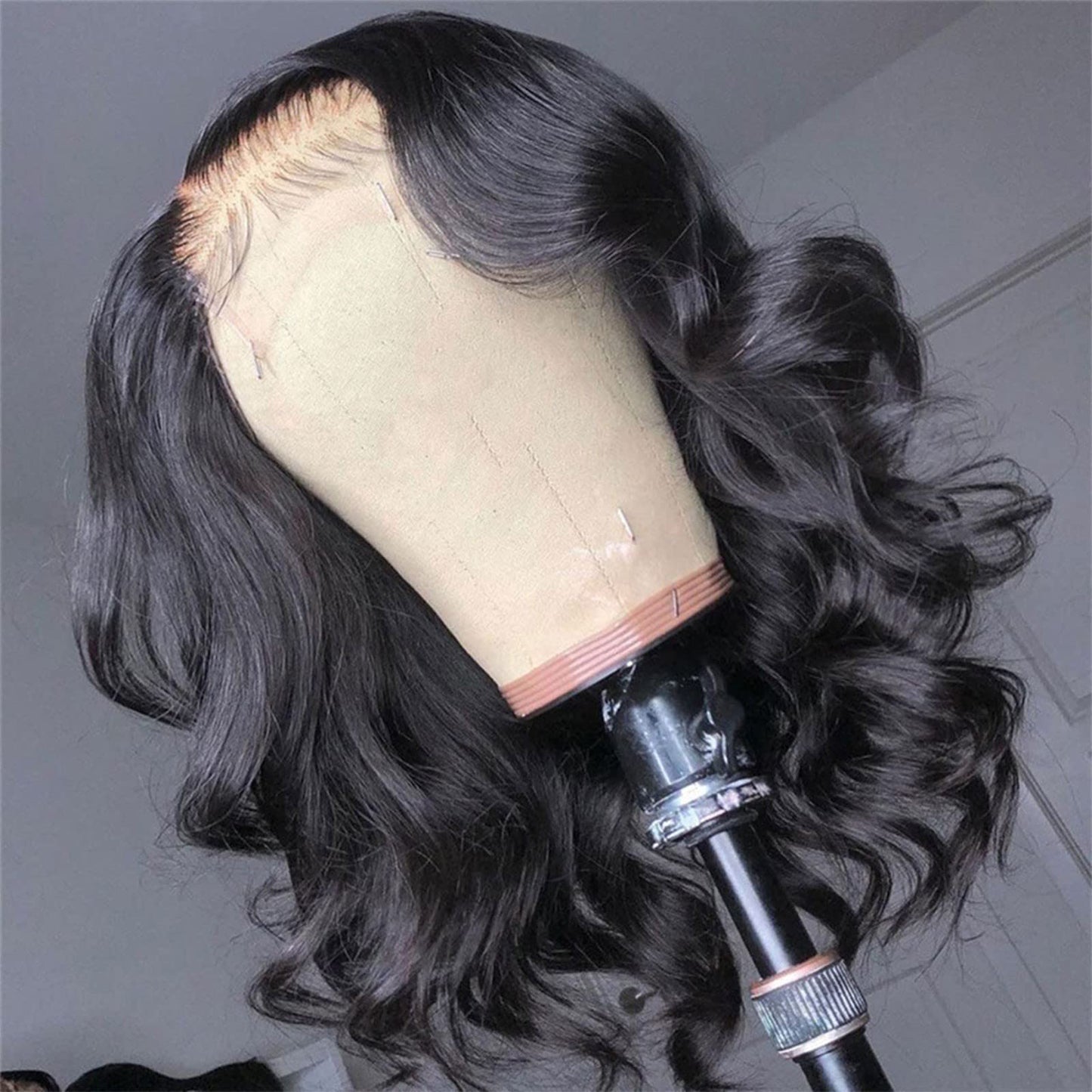 YruYptpaln Lace Front Wigs Short Straight Glueless Wig HD Transparent Lace Frontal Wig Natural Hairline Pre Plucked V Part Wigs for Women(Black)