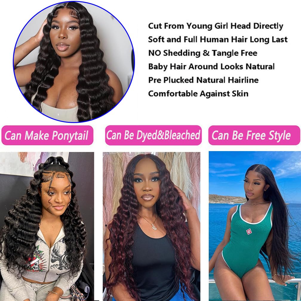 Loose Deep Wave Bundles 26 28 30 with 22 Closure Pre Plucked with Baby Hair Best Brazilian Human Hair Bundles with Closure Loose Deep Unprocessed Virgin Human Hair Bundles with Closure Free Part