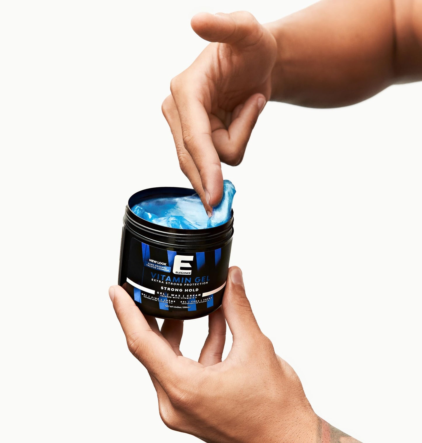 Elegance Vitamin Gel, 8.45 Oz, Infused with Vitamin Pro-VB-5, Strong Hold Gel, Maximum Hair Protection and Natural Long Lasting Shine