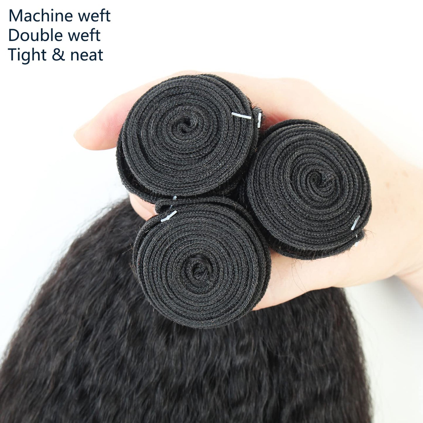 LINYINGYH Kinky Straight Bundles Brazilian Virgin Hair 3 Bundles Weave 20 20 20 inch Natural Hair Bundles Yaki Straight 100% Unprocessed Remy Human Hair Bundles Extensions 12A