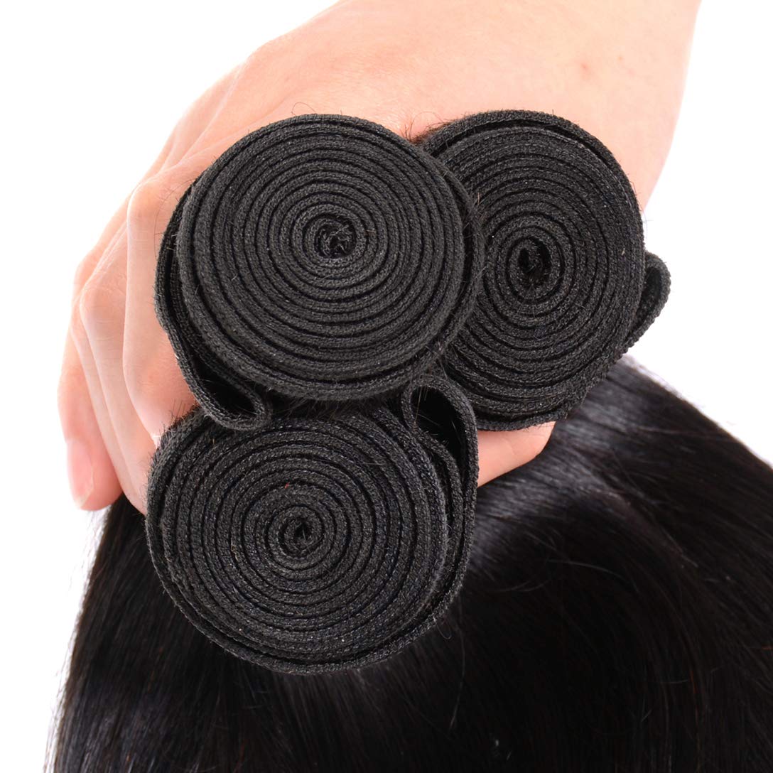 RN BEAUTY Brazilian Straight Virgin Hair 4 Bundles Deals Mink Unprocessed Remy Hair Good Cheap Weave Wefts Human Hair Extensions 50g/Piece 200Gram Natural Black Color 10 10 10 10 Inches