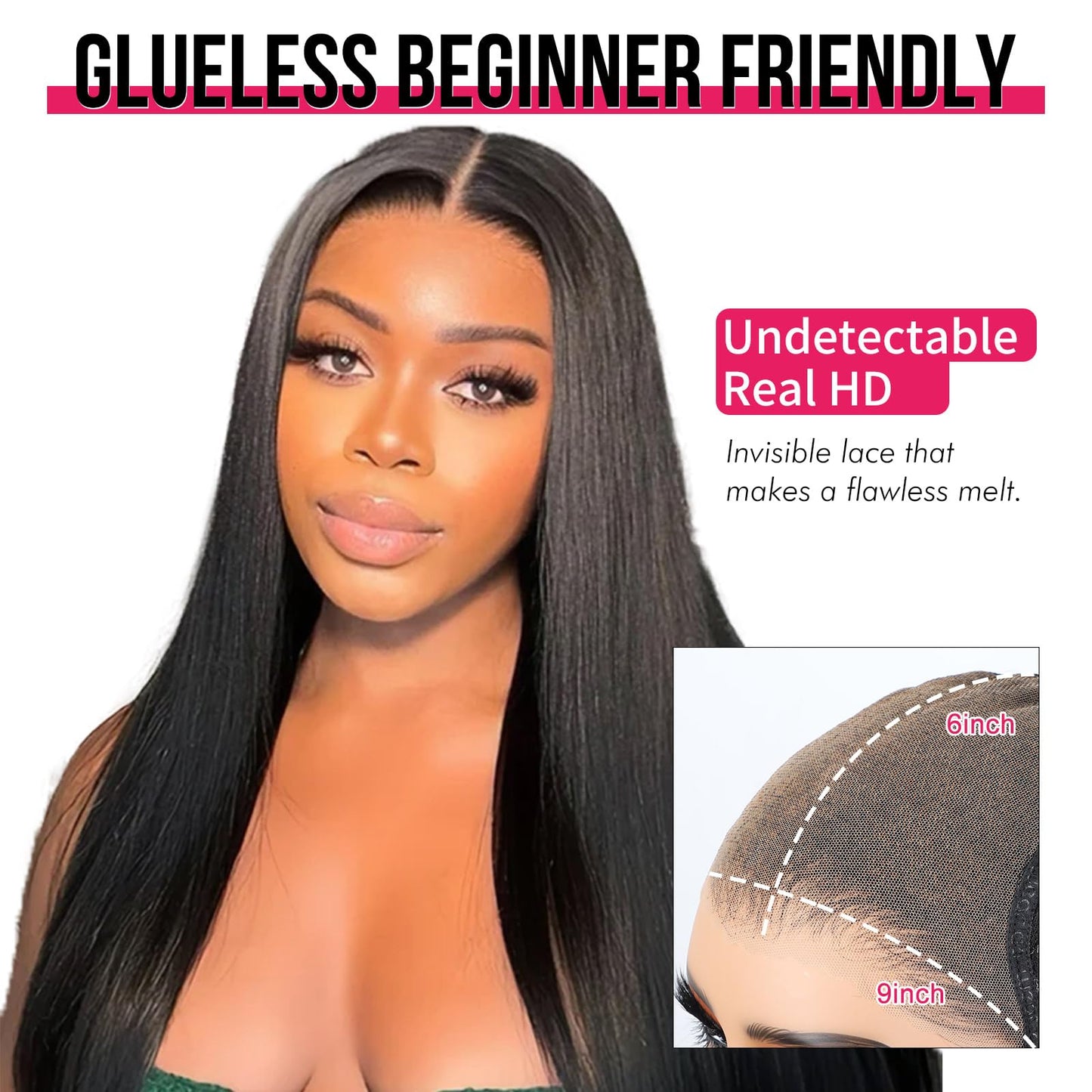 ISEE HAIR Straight Wear Go Glueless Wig Human Hair Pre Plucked Pre Cut 9x6 HD Lace Pre Bleached Tiny Knots Human Hair Wigs For Women 20 Inch