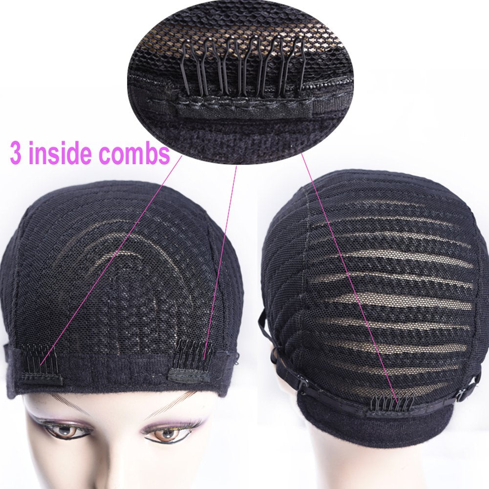 Refined Braided Wig Caps Crotchet Cornrows Cap For Easier Sew In Caps for Making Wig Glueless Hair Net Liner Crochet Wig Caps (Cornrows Caps, 3pcs)
