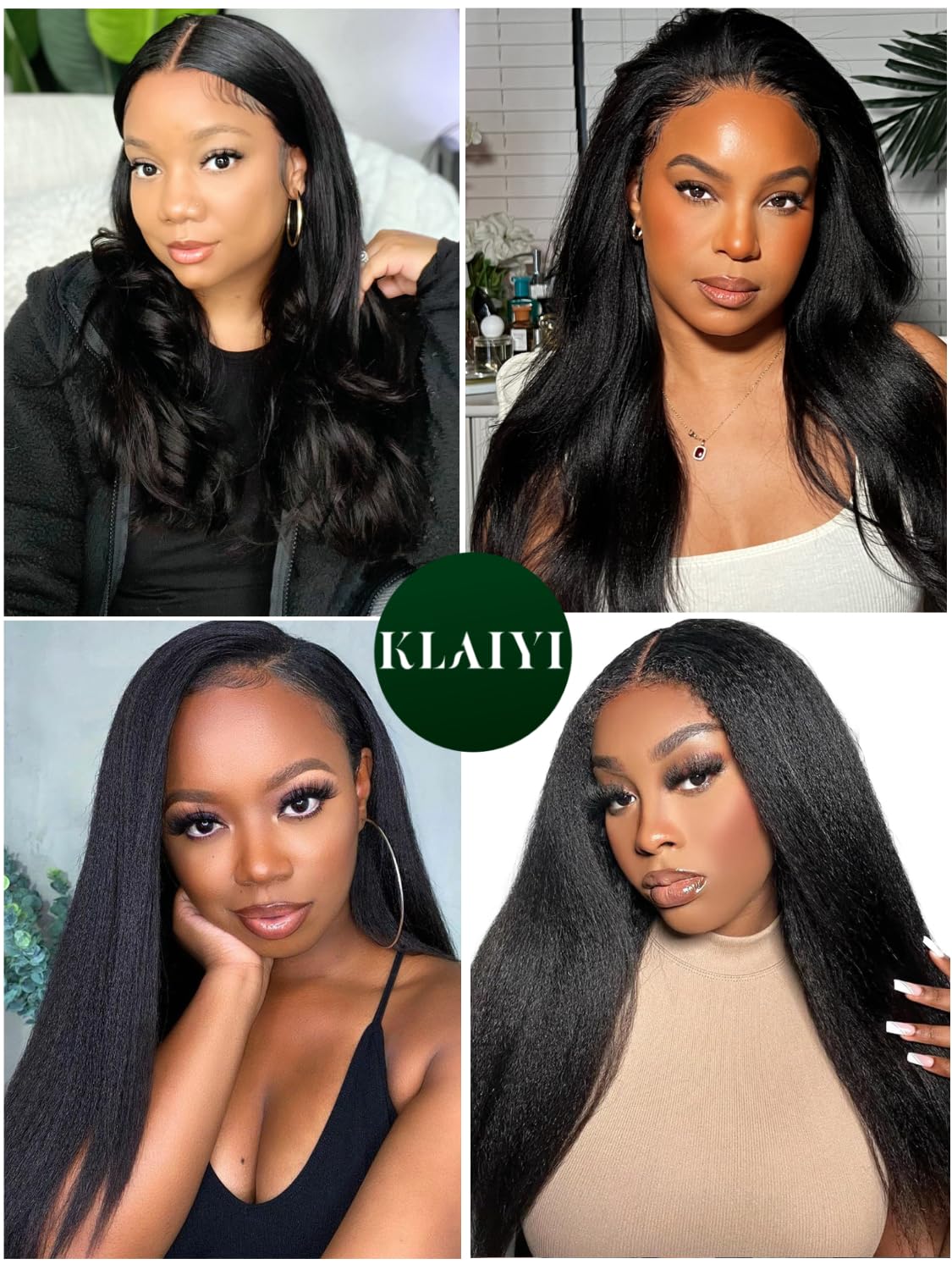 KLAIYI Yaki Straight Bye Bye Knots Glueless Wig 7x5 Precut Lace Front Wigs Human Hair Put On and Go Wigs for Beginners Pre Bleached Pre Plucked Pre Everything 3S Easy to Ready to Wear Kinky Wig 26Inch