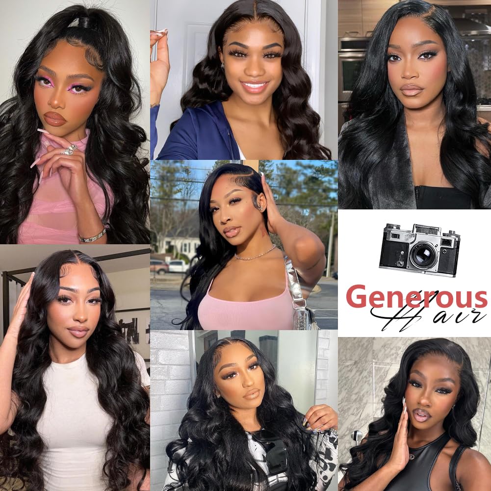 4x4 Lace Closure Body Wave Lace Closure Human Hair 14 Inch Free Part Lace Closure 100% Unprocessed Brazilian Virgin Human Hair Extensions 150% Density Remy Human Hair Pre Plucked Natural Black