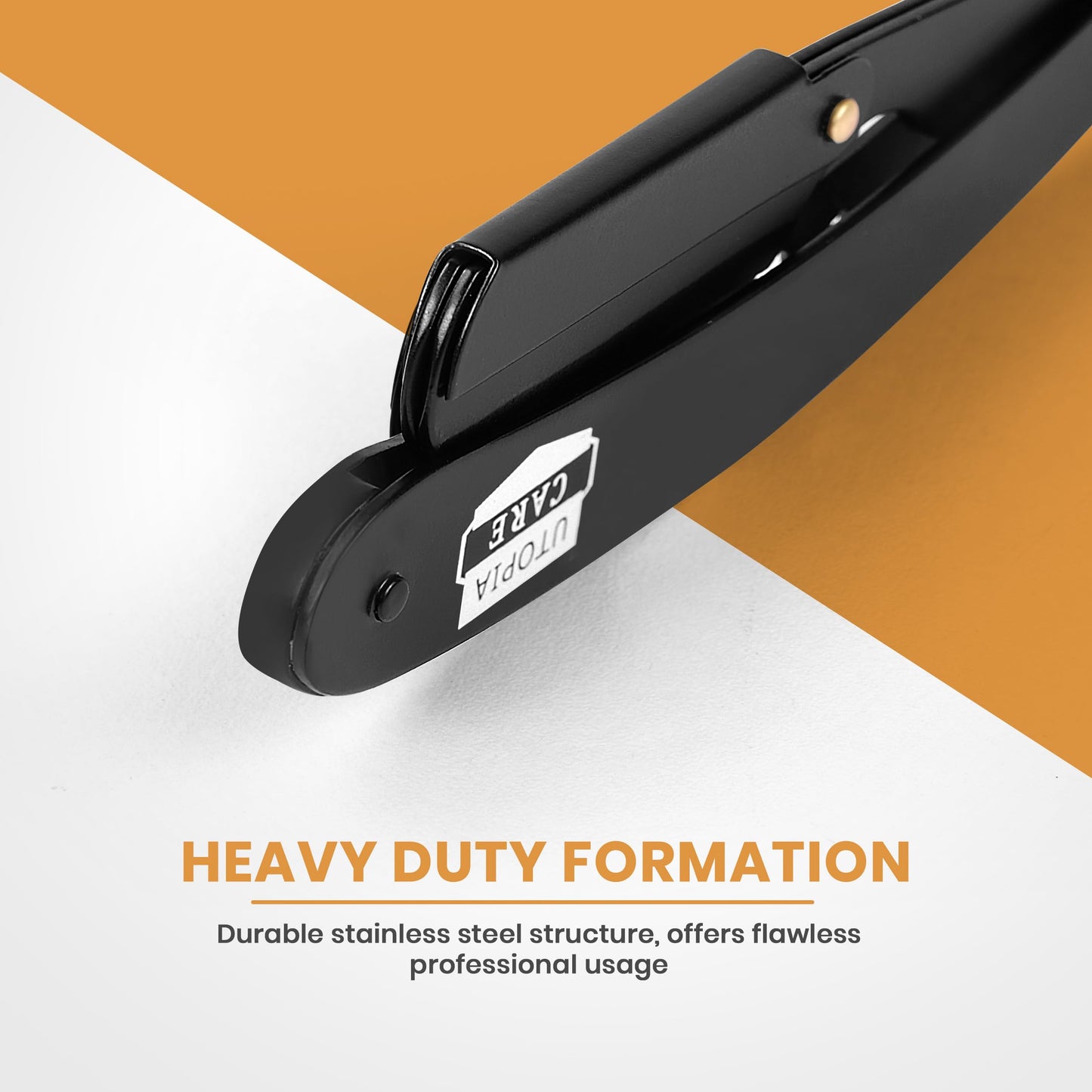 Utopia Care Professional Straight Razor for Men, Valentines Day Gifts for Him and Her Barber Straight Edge Razor Safety with 100-Pack Derby Blades - 100 Percent Stainless Steel - Black