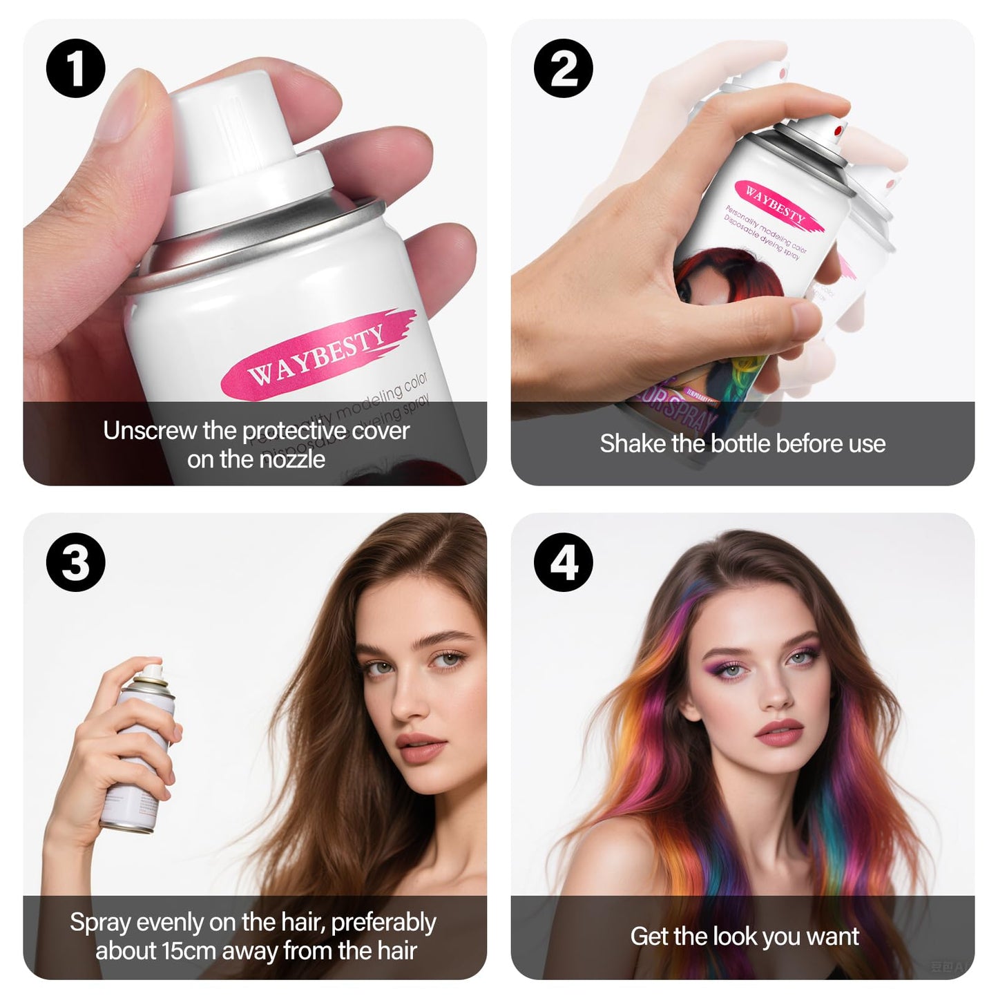 One-Day Temporary Hair Color Spray For Kids Women Men, Washable Hair Dye Spray Non-Sticky For Cosplay Party DIY, Christmas Party, Halloween Crazy Hair Day (Fiery Red, 4.06 oz)