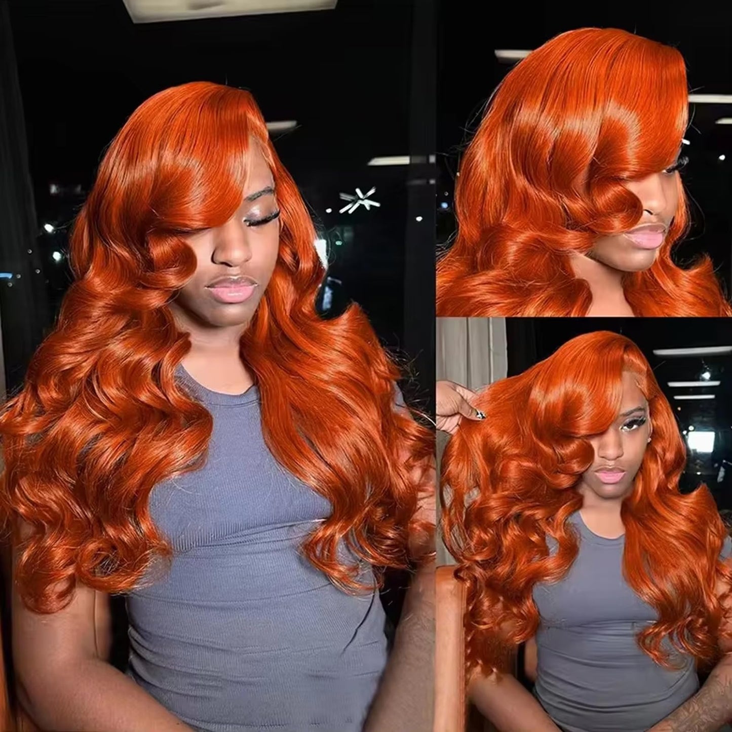 10A Ginger Human Hair Bundles with Closure Loose Deep Wave Quick Weave Bundles with hd Lace Closure-22 24 26+20inch, Unprocessed Brazilian Raw Loose Wave Human Hair