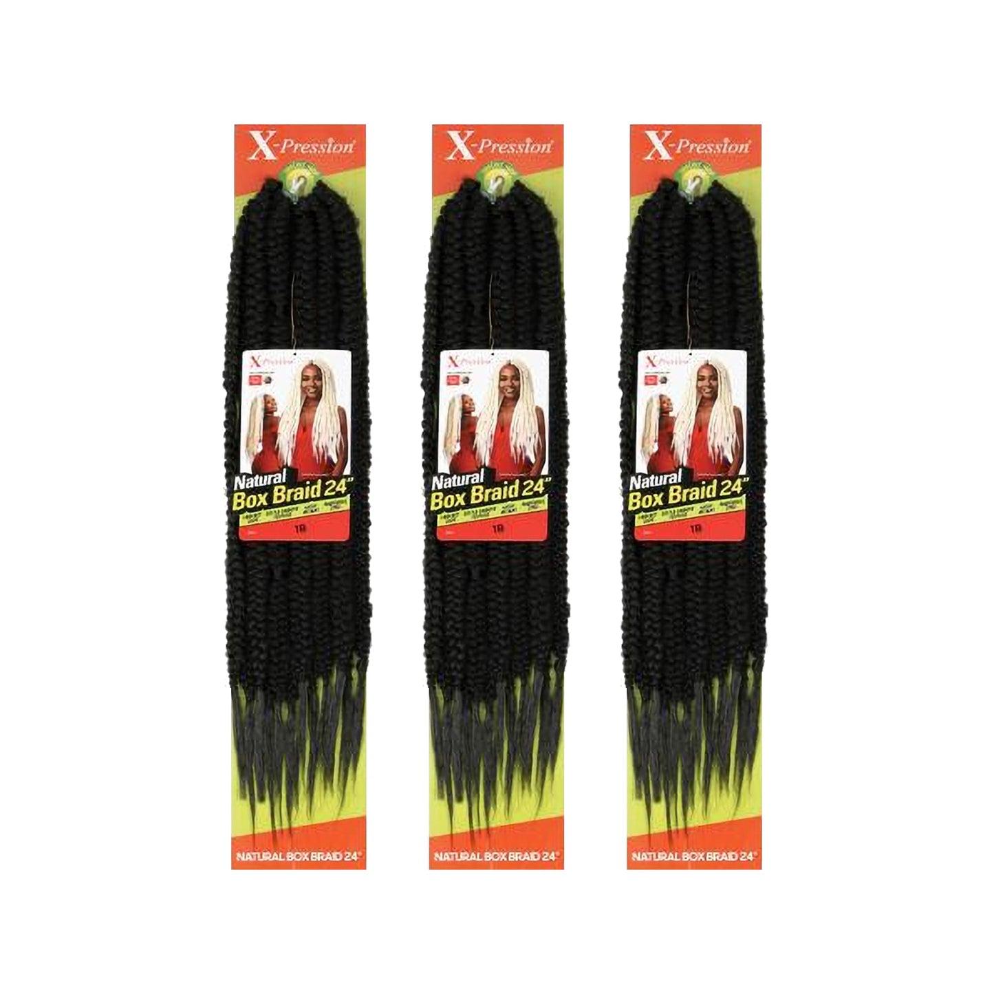 Outre Crochet Braids X-Pression NATURAL BOX BRAID 24" (3-Pack, 2)