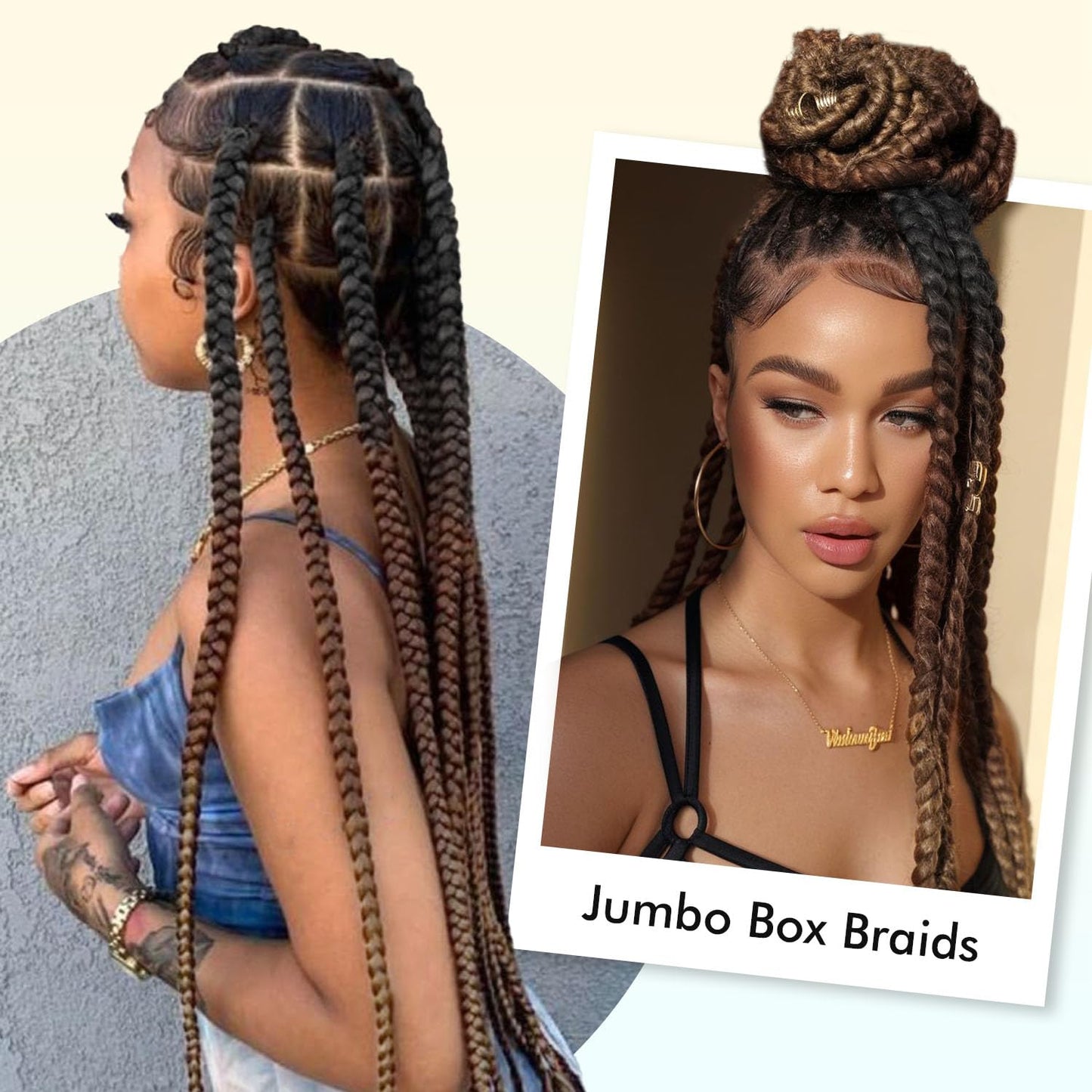 Lady Miranda Full Lace Jumbo Braided Wigs for Black Women Knotless Box Braid Wig with Baby Hair 32" Glueless Wigs Jumbo Box Braids Lace Front Synthetic Wig (1B/30/27)
