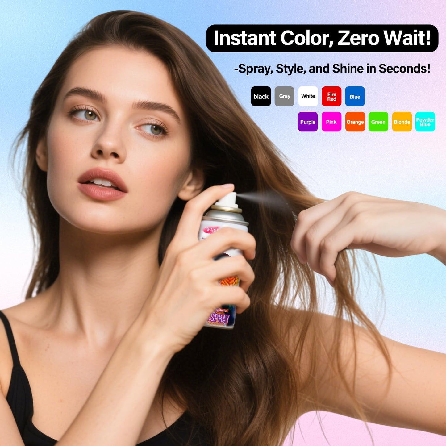 One-Day Temporary Hair Color Spray For Kids Women Men, Washable Hair Dye Spray Non-Sticky For Cosplay Party DIY, Christmas Party, Halloween Crazy Hair Day (Fiery Red, 4.06 oz)