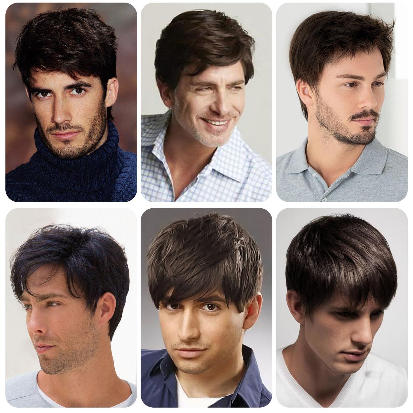 TOPHR Short Mens Wig Reddish Brown 6 Inch Heat Resistant Synthetic Straight Men Wigs for Daily Costumes or Halloween Wear