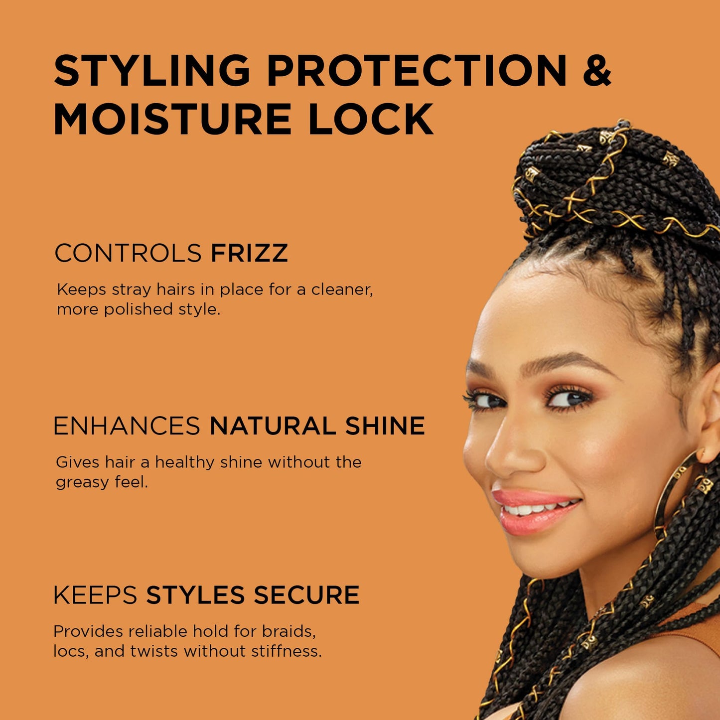 African Pride Black Castor Miracle Extra Hold Braid, Loc, Twist Gel (3 Pack) - Braiding Hair Gel, Edge Control & Tames Frizz, No Flake | Natural Ingredients, Black Castor & Coconut Oil | 12oz