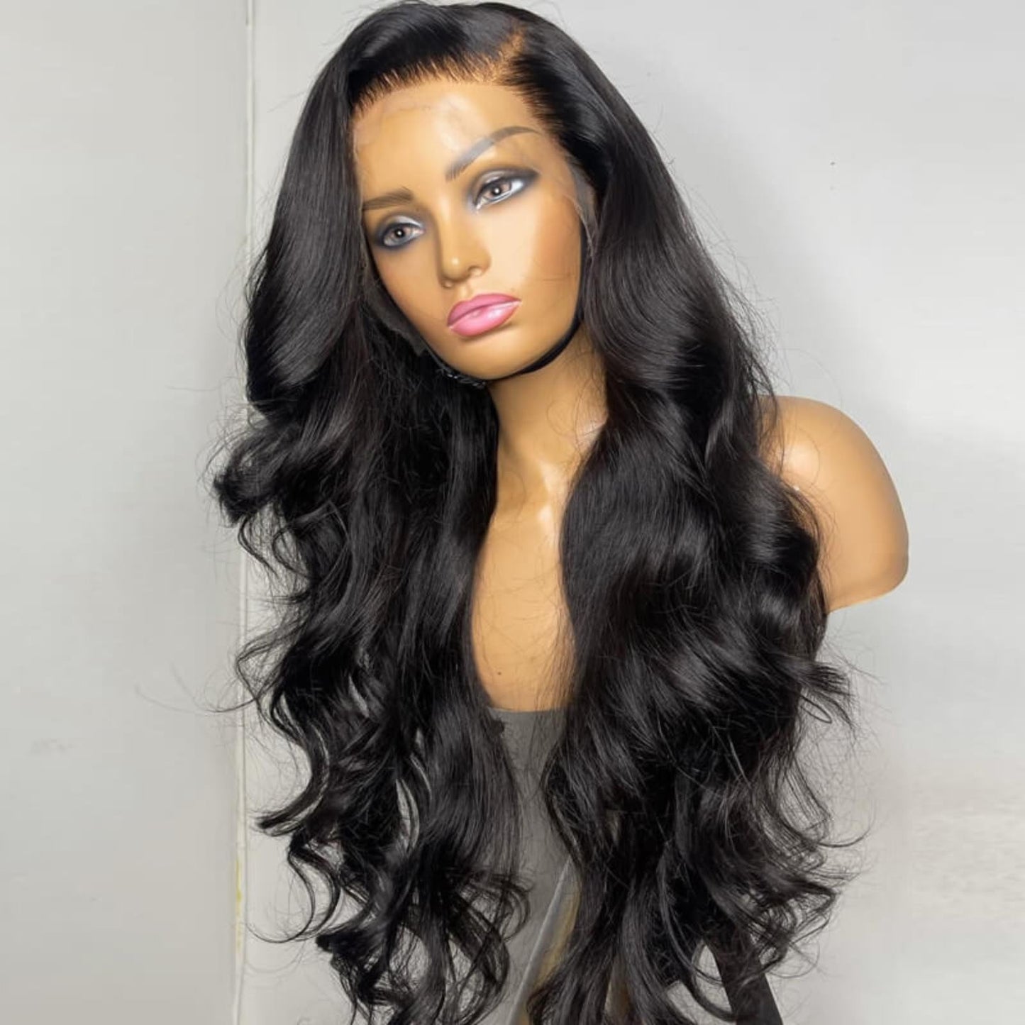 Bwoogre 13x4 Body Wave Lace Front Wigs Human Hair Pre Plucked 24 Inch 180% Density HD Lace Front Wigs for Women Body Wave Wigs Natural Black Unprocessed Brazilian Virgin Human Hair with Baby Hair