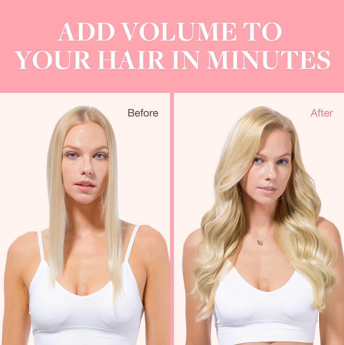 GOO GOO Clip in Hair Extensions Real Human Hair, Remy Human Hair Extensions Clip ins for Women, Natural Human Hair, 14inch 120g 7Pcs, 613R Bleach Blonde