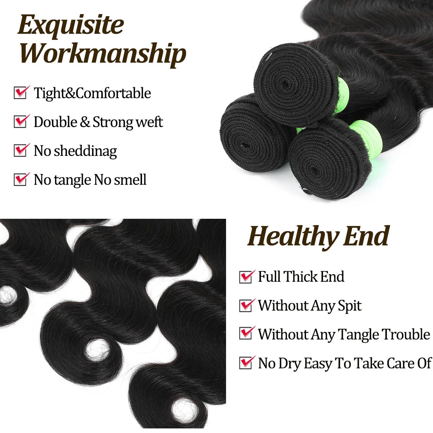 Tryfey Human Hair Bundles with Closure Body Wave (12 14 16+10,Free Part) 12A Grade 100% Unprocessed Brazilian Virgin Hair 3 Bundles Deals Real Human Hair Extensions For Black Women Natural Black