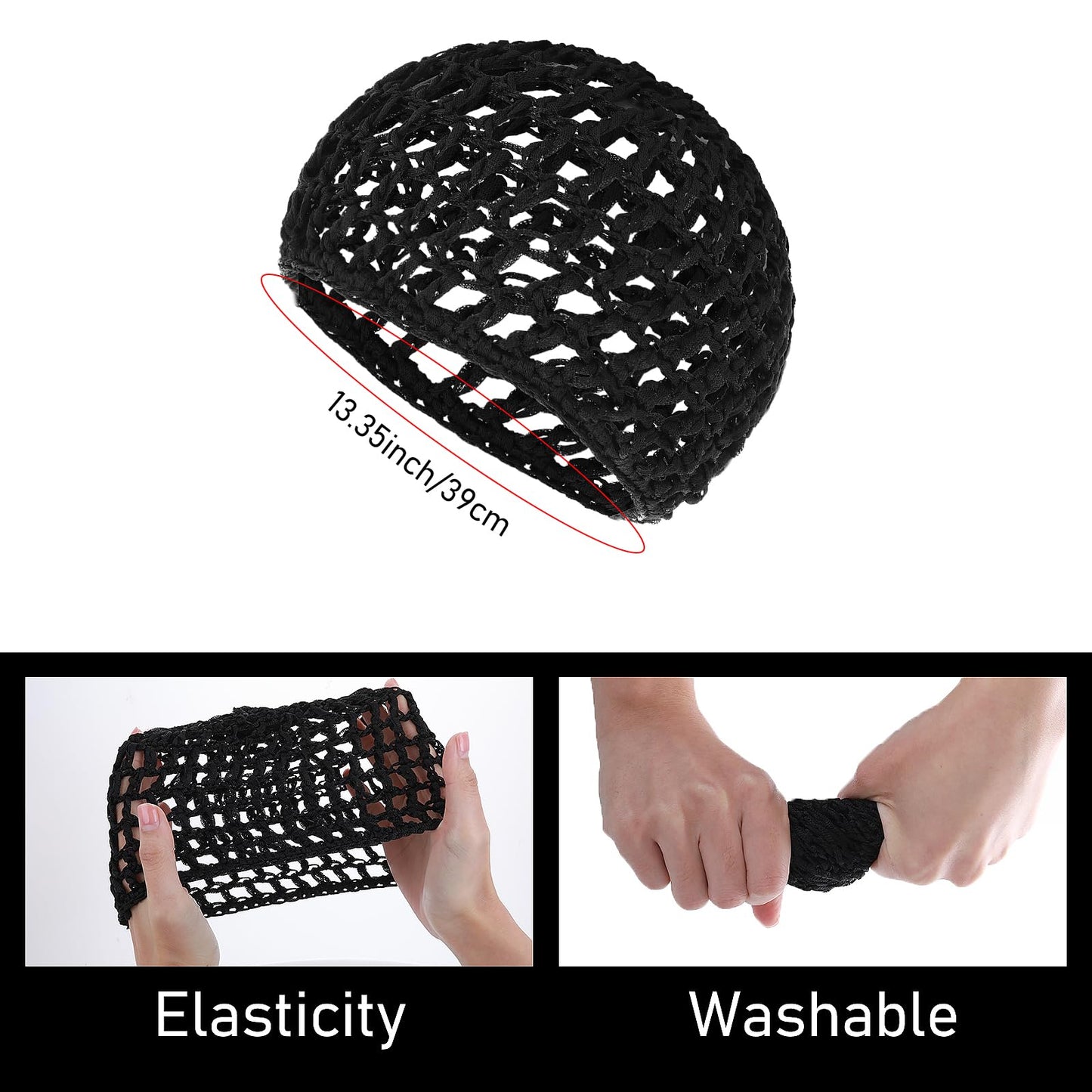 WLLHYF 2 PCS Wig Cap Hair Net Sleeping Bonnets Essentials Hairnets Elastic Bands Wrap Grip Crochet Braided Satin Cosplay Head Making Fix Mesh Sew Headwear Night Hats Women Men