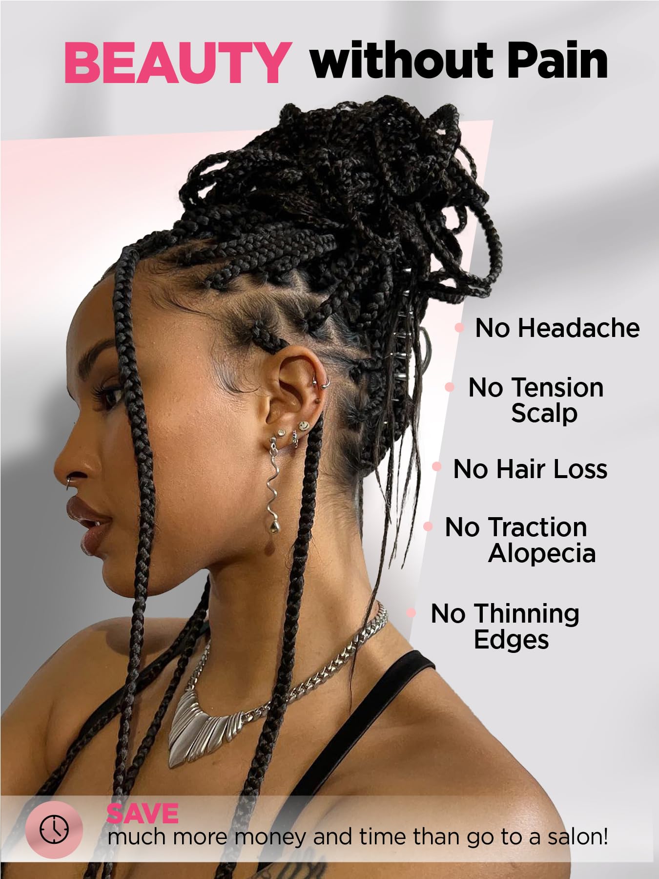 FANCEE Full Lace Box Braid Wig with Baby Hair Pre Plucked Knotless Square Part Braided Wig for Black Women Full Double Lace Frontal Synthetic Handmade Braids Natural Hairstyle(1b, 32")